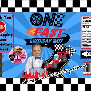 Fast One theme Birthday Customized Chip Bags Digital template Custom Party favor Birthday party