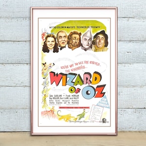 Wizard of Oz Movie Poster | Digital Movie Poster, Digital Art, Movie Posters, Digital Prints, Digital Download, Movie Decor, Art Poster
