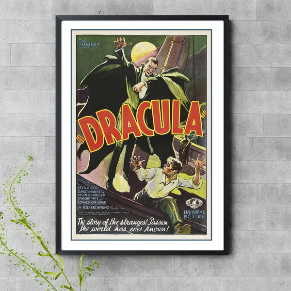 Dracula | Vintage Horror Movie Poster | Classic Horror Movie, Horror Movie Decor, Horror Movie Posters, Digital Movie Poster, Horror Decor