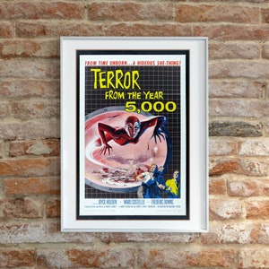 Terror From The Year 5000 | Vintage Horror Movie Poster, Classic Horror Movie, Horror Movie Decor, Horror Movie Posters, Digital Poster