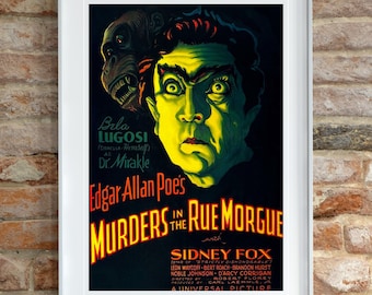 Edgar Allen Poe's Murders in the Rue Morgue Vintage Poster | Movie Decor, Vintage Home Decor, Poster Download, Horror Decor, Movie Poster