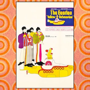 Vintage Yellow Submarine Movie Poster | Beatles Wall Art Print for Home Decor | High-Quality Print | Ready to Frame | Retro Wall Decor | Art