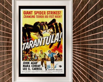 Póster de película de terror vintage de Tarántula / Película de terror clásica, Decoración de películas de terror, Pósteres de películas de terror, Póster de película digital, Decoración de terror