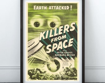 Killers From Space Retro Sci Fi Art | Sci Fi Poster, Movie Poster, Vintage Poster, Vintage Posters, Space Poster, Sci Fi Gift, Film Poster