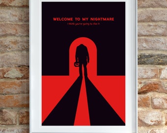 Welcome To My Nightmare Horror Wall Decor | Halloween Decor, Horror Decor, Horror Art Wall Decor, Horror Home Decor, Halloween Wall Art