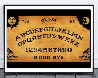 Ouija Board Wall Decor | Occult Decor, Witchy Wall Art, Spiritual Wall Art, Wiccan Art, Halloween Art Print, Unique Wall Art, Occult Art