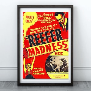 Reefer Madness Vintage Poster | Vintage Home Dekor, Vintage Print, Minimalistisches Poster, Coole Poster, Vintage Wandkunst, Retro Poster
