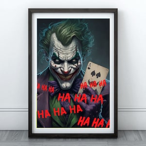 The Joker Ai Generated Art Poster | Joker Poster, Ai Wall Art, Printable Poster, Kids Room Decor, Comic Book, Teen Room Decor, DC Comics