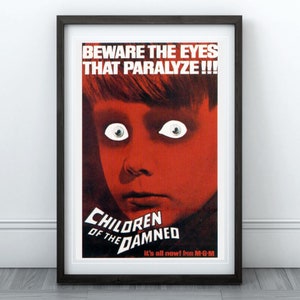 Niños del maldito póster de película vintage / póster clásico de películas de terror, decoración de terror, póster de monstruos, póster retro, regalos de terror
