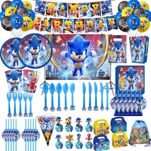 Sonic Party Geschirr Einweggeschirr Jungen Geburtstag Party Liefert Pappteller Tasse Servietten Babypartydekorationen