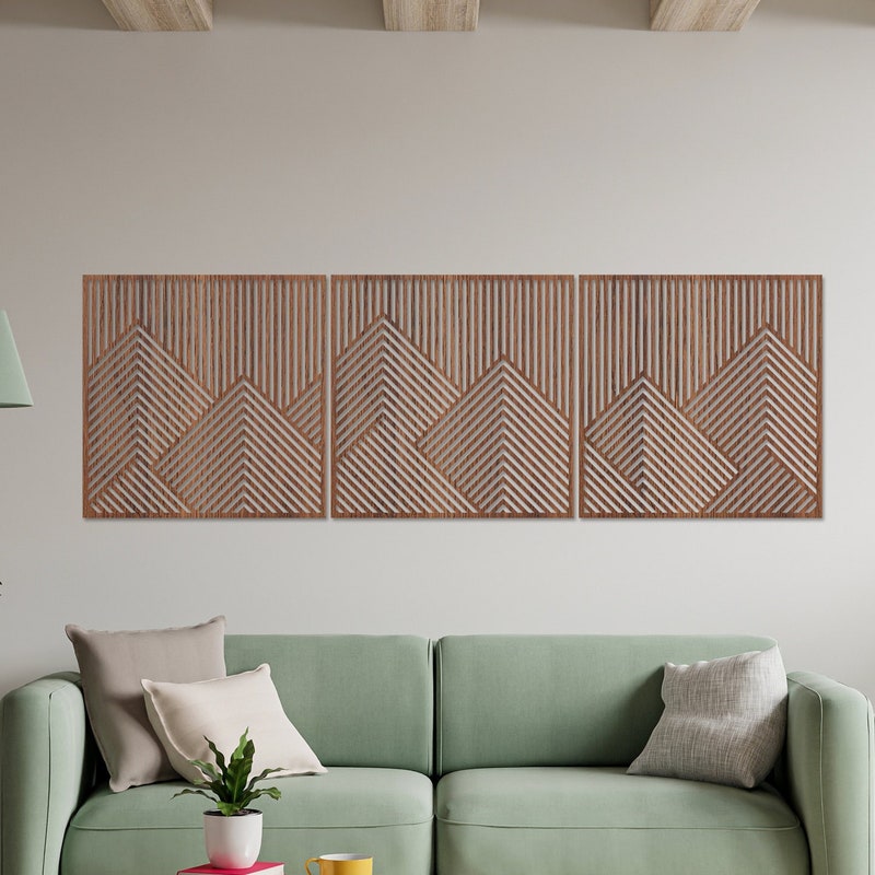 Wood Wall Art Geometric - Etsy