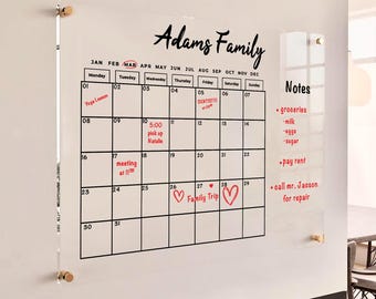 Acrylic Family Planner – Dry Erase Wall Calendar , Weekly Organizer Board with FREE Mockup and Marke