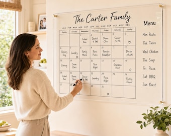 Acrylic Calendar , Acrylic Family Calendar , Dry Erase Monthly Wall Planner ,  Family Planner , Weekly Family Calendar