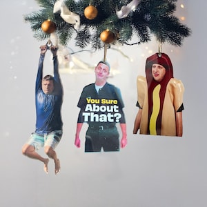 Ich denke, Sie sollten Zip Line Acryl Weihnachtsverzierung, Weihnachtsbaumdekor, DOPPELSEITIG verlassen, Tim Robinson Ornament