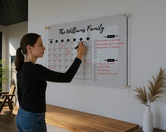 Acrylkalender 2020, Acryl Familienkalender, Trocken abwischbarer Wandkalender, Familienplaner, Wöchentlicher Familienkalender