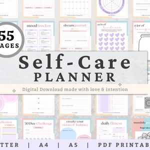 Self Care Planner, Flourish Planner, Self Care Journal, Self Care Checklist, ADHD Planner, Self Love Journal, Habit Tracker Printable, pdf