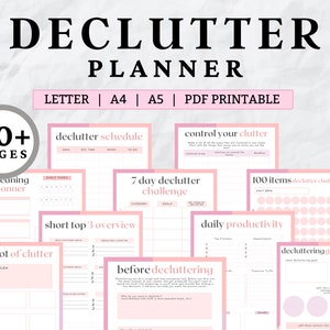 Declutter Planner, declutter checklist, cleaning schedule, cleaning checklist, declutter challenge, cleaning planner, adhd cleaning, PDF