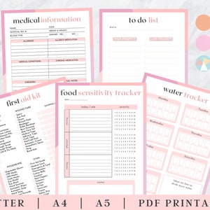 Medical Planner, medical binder, blood pressure log, medicine tracker, medical binder printable, mental health tracker, medical tracker image 3