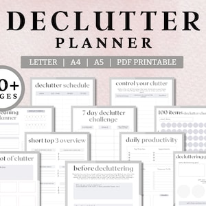 Declutter Planner, declutter checklist, cleaning schedule, cleaning checklist, declutter challenge, cleaning planner, adhd cleaning, PDF