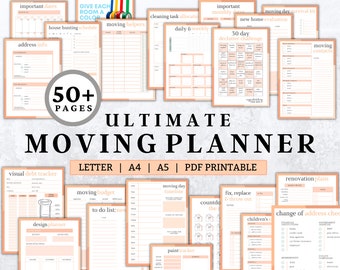 50+ Page Moving Planner, Checklist, and Binder (PDF Printable)