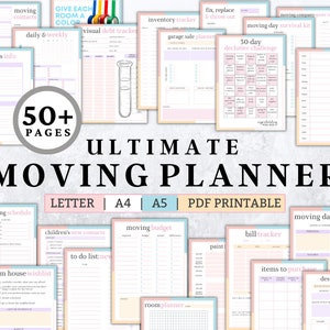 Moving checklist, moving planner, moving binder, moving gift, moving list, moving checklist printable, declutter planner, PDF printable