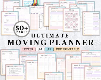 Moving checklist, moving planner, moving binder, moving gift, moving list, moving checklist printable, declutter planner, PDF printable