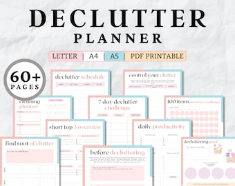Declutter Planner, Cleaning Schedule, 60+ Pages (PDF)