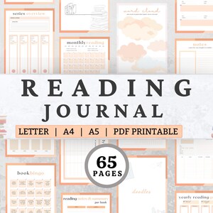 Reading Journal, reading tracker, reading log, book review journal, book tracker, reading planner, custom journal, student planner, PDF