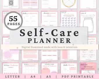 Self Care Planner, Flourish Planner, Self Care Journal, Self Care Checklist, ADHD Planner, Self Love Journal, Habit Tracker Printable, pdf