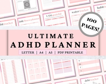 ADHD Planner, Productivity & Wellbeing, Habit Tracker (PDF)