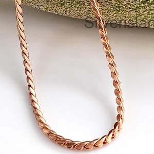 100 & puur puur koperen ketting, puur koperen tarweketting, massief koperen sieradenketting, cadeau voor Viking-sieraden, milieuvriendelijke ketting