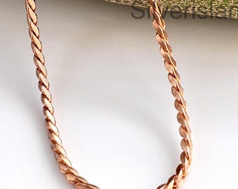 100 & Pure Pure Copper Chain necklace, Pure Copper Wheat chain, Solid Copper jewelry Chain , Gift for Viking jewelry, Eco friendly chain