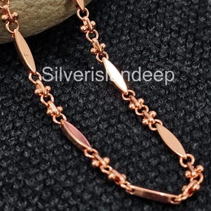 Handmade Pure Copper Wheat Chain Necklace: Viking Jewelry Gift