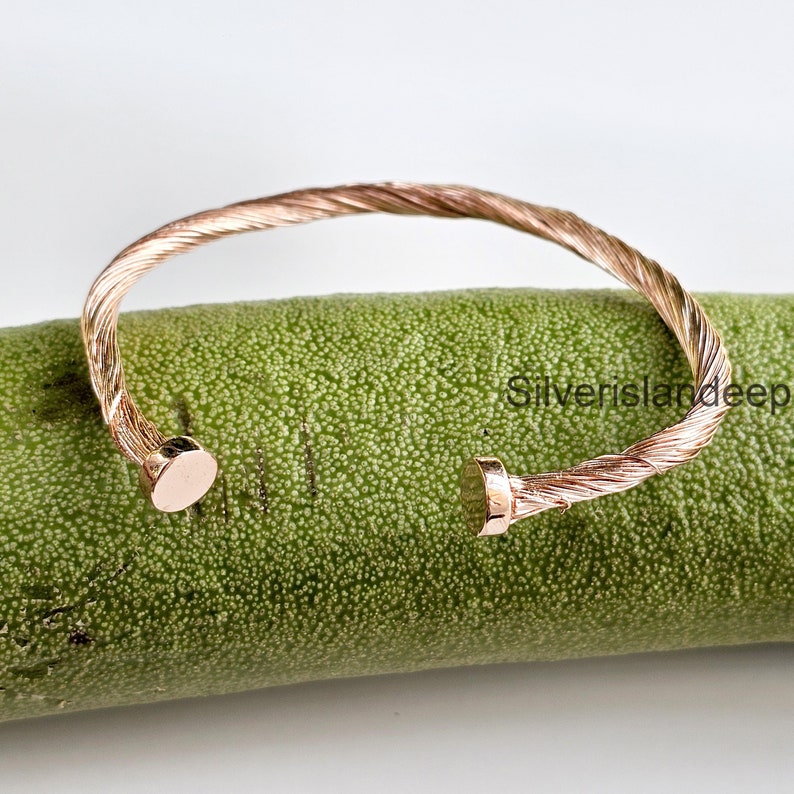 Stacking Pure Copper Bangle, Anxiety Arthritis Healing Jewelry, Handmade Dainty Adjustable Bracelet, Gifts For Women Her Mom Girlfriend image 3