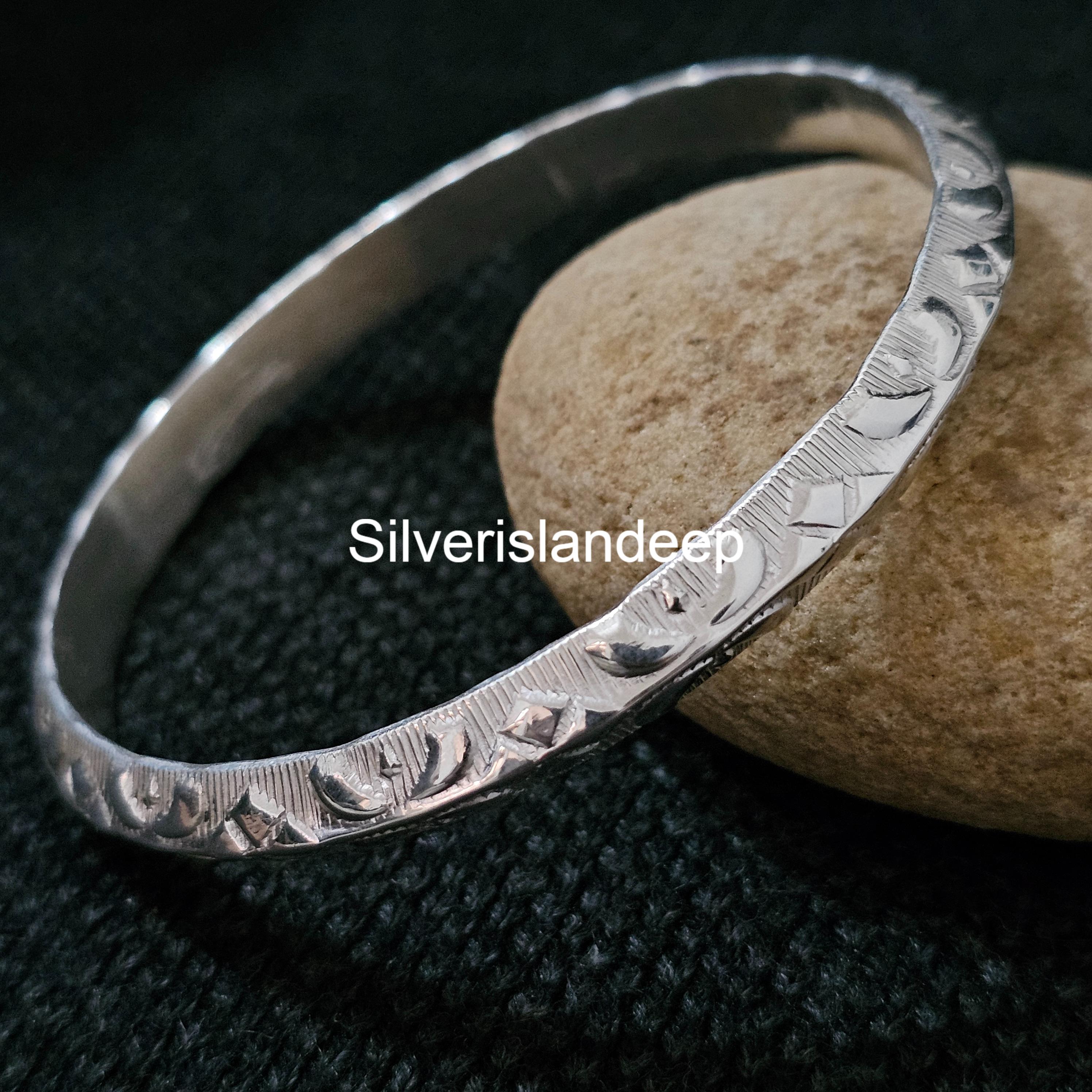 Solid Sterling 925 Silver Bangle | Heavy Silver Bangle Solid Sterling 925 Silver Bangle | Heavy Silver Bangle