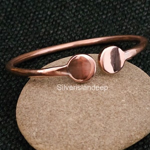 Adjustable Dainty Stacking Pure Copper Cuff Bracelet, Gifts For Women Men Him Her Girl Mom, Anxiety And Arthritis Healing Handmade Jewelry