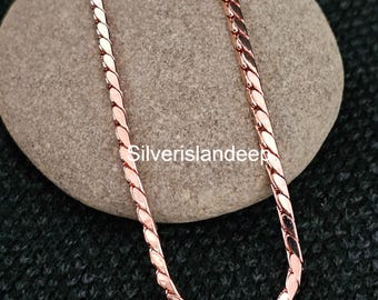 Handmade Pure Copper Wheat Chain Necklace: Viking Jewelry Gift