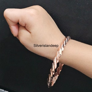 Thick Copper Bangle Solid CopperTwisted Copper Bracelet, Copper Jewelry, Chunky Bangle,Pure Copper stacking bangle, Arthritis Copper Bangle