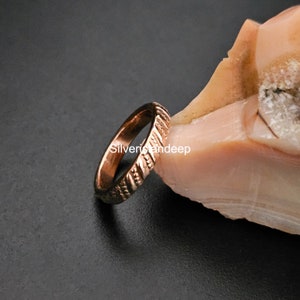 Copper ring, Men&#39;s copper ring, Handmade texture Copper Ring, Men&#39;s ring, Copper jewelry, Men&#39;s copper jewelry, Unisex copper ring, Solid
