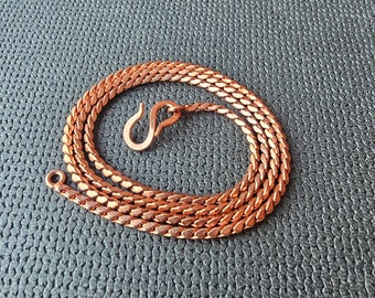 Collar de cadena de cobre 100 % puro Cadena de trigo de cobre puro regalo de cadena para joyería vikinga Regalo de cadena ecológico para el Día de las Madres