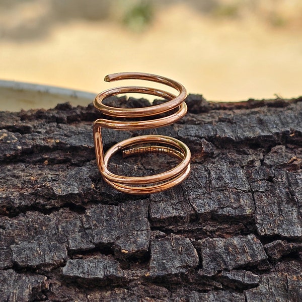 Red Copper Ring ,Copper Wire Ring, Pure Copper Ring ,Hammered Ring, Meditation Ring, Handmade Ring, Copper Jewelry Mother's Day Gifts