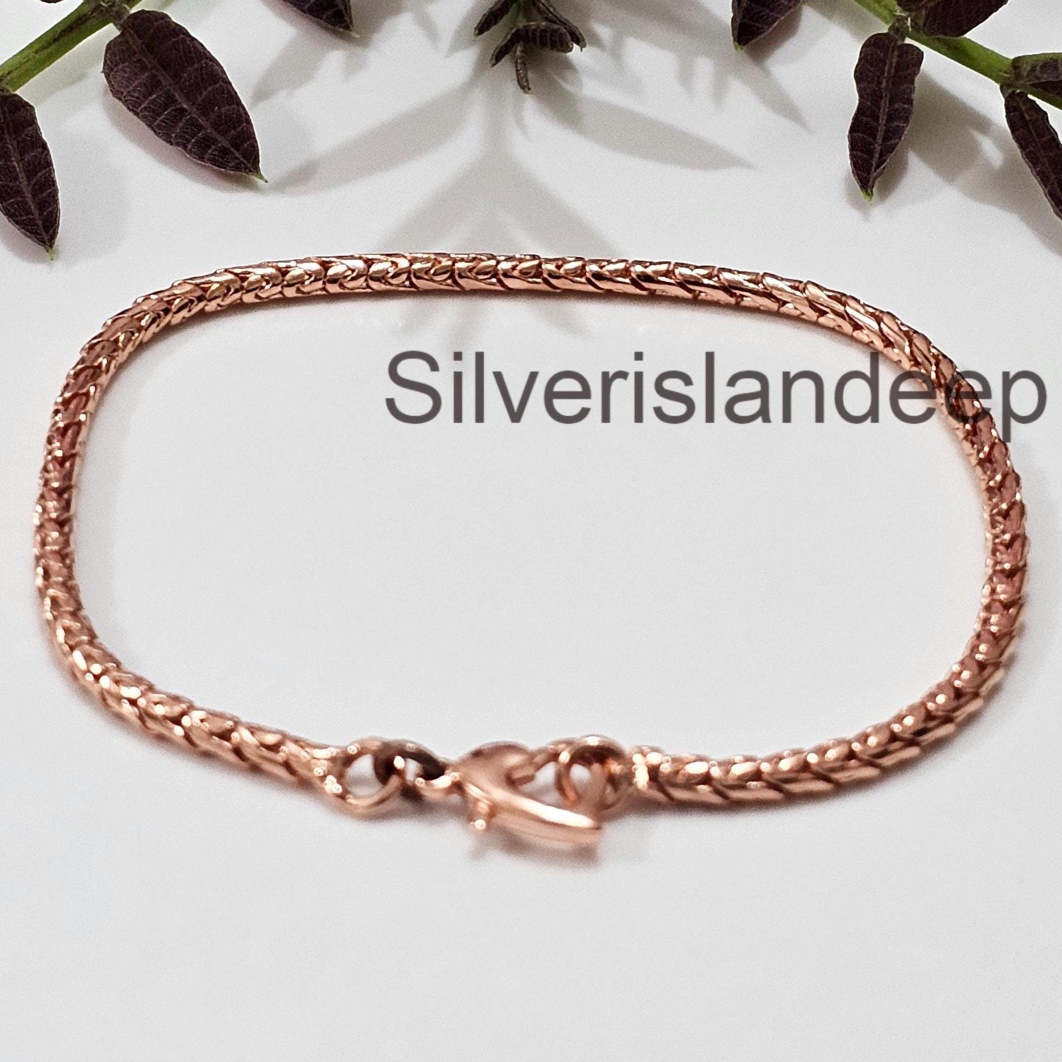 Collana Catena Serpente In Rame Puro Ossidato 100% Gioielli RJ-006 - Foto 7