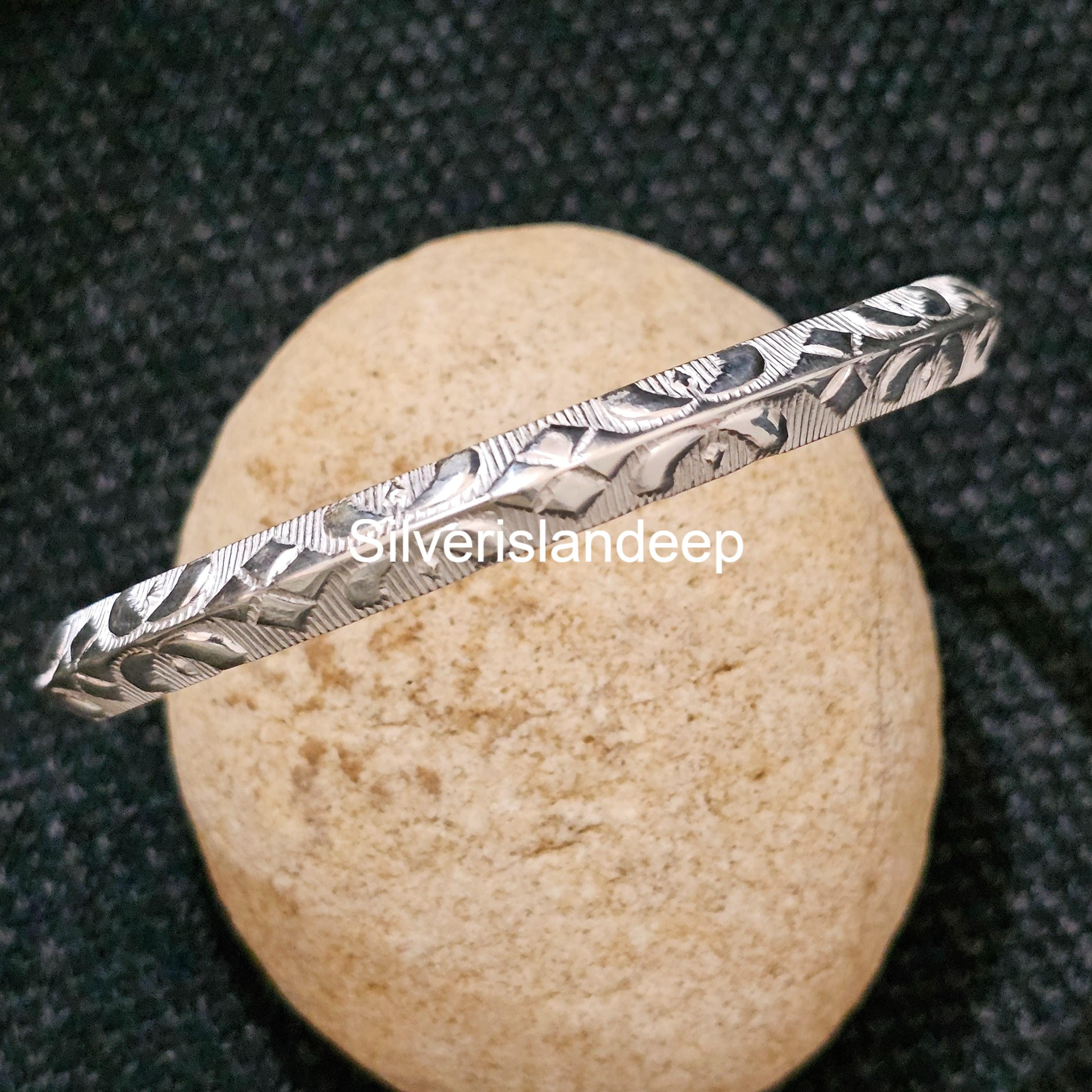 Solid Sterling 925 Silver Bangle | Heavy Silver Bangle