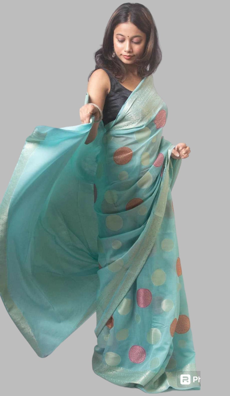 Women’s Banarasi Semi-Georgette Silk Saree with Brocade Motifs and Designer Rich Pallu