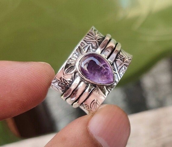 Amethyst Ring Women Ring 925 Silver Ring Thumb Ring Handmade