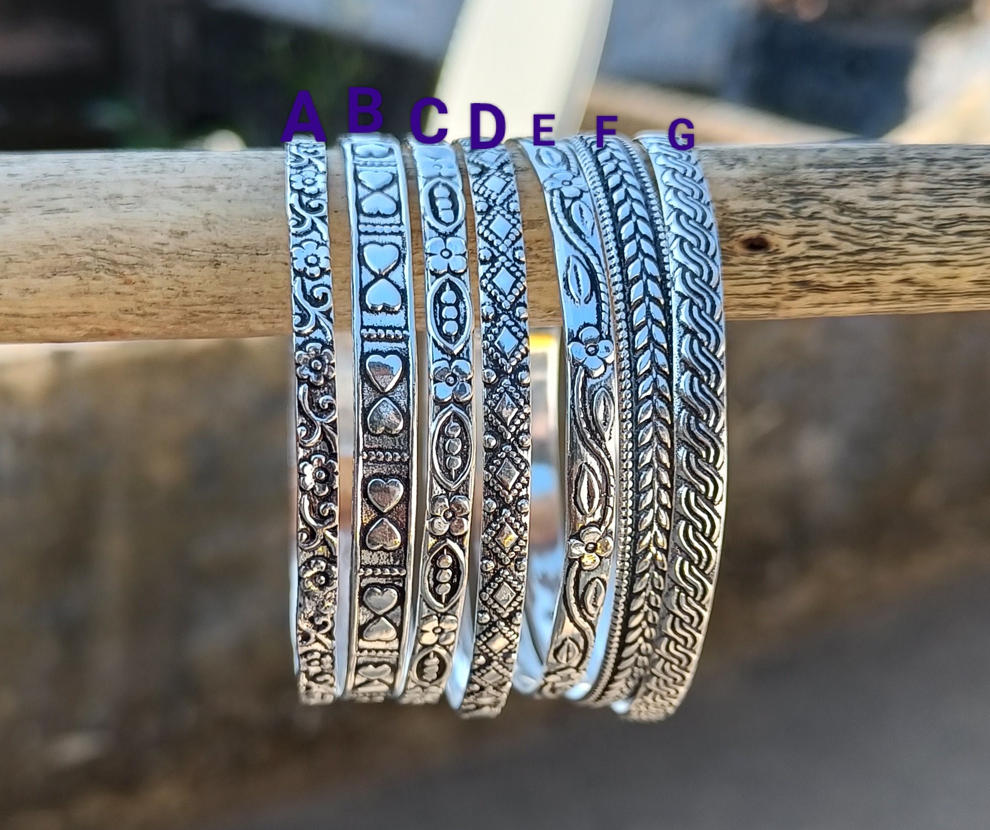 フローラル Vintage Silver Bangle Python×925 PJ | climathon.pl