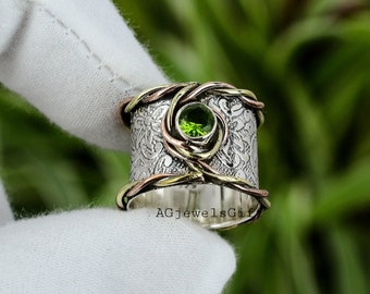 Peridot Ring, Dainty Ring, 925 Silver Ring, Women Ring, Natural Peridot, Gemstone Ring, Handmade Ring, Peridot Jewelry, August Birthstone