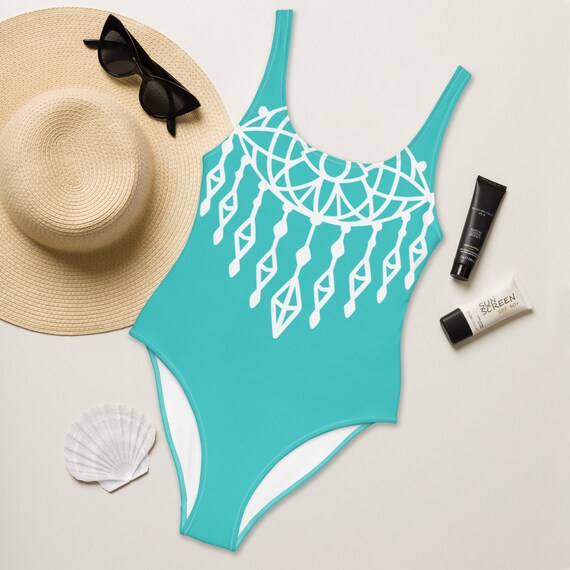 Onepiece Swimsuit Ocean Blue Dreamcatcher Etsy