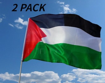 Lot de 2 drapeaux nationaux de la Palestine, 1,5 m x 3 pi, PLE PS Palestine, grand décor de festival palestinien Freedom Gaza en polyester