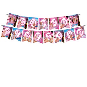 Accessoires de fête Barbie Anniversaire Décorations de fête à la maison Vaisselle jetable Assiettes en papier Pailles Serviettes de table Tasses Vaisselle Birthday Banner